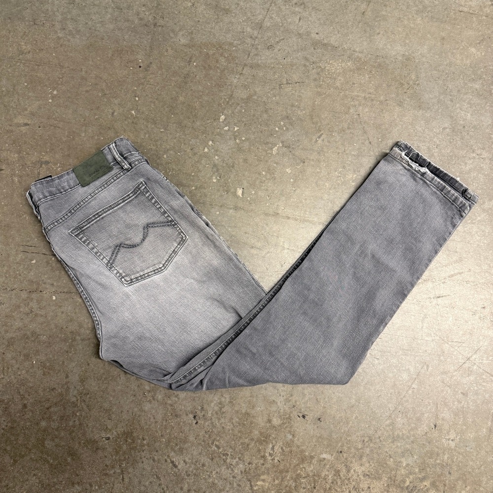 Urban Star Mens Grey Straight Leg Stretch Denim Jeans 38x34 02513692CU